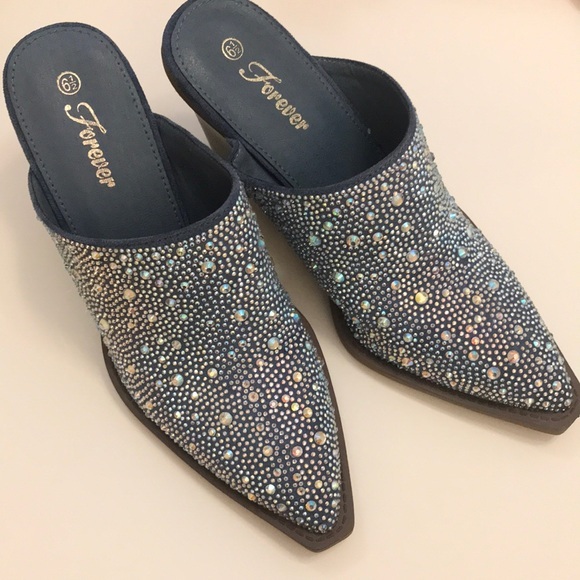 forever Shoes - New Forever embellished mules Sz 6.5